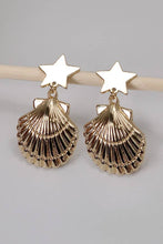 Load image into Gallery viewer, Beach Puka Seashell Drop Earrings Gold
