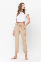 Load image into Gallery viewer, Beige High Rise Relaxed Straight Cargo Pants
