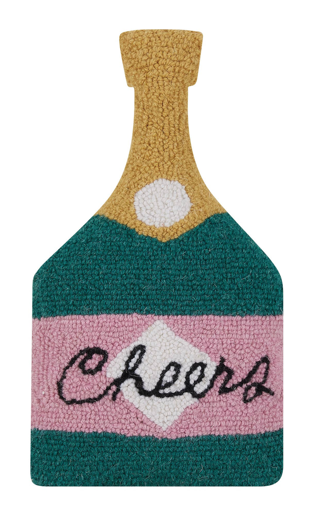 Cheers Champagne Bottle Shaped Pillow