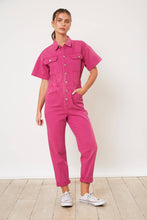 Load image into Gallery viewer, Dream Big Pink Utility Denim Jumpsuit
