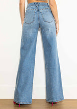 Load image into Gallery viewer, Pearl High-Rise Wideleg Jeans: Medium Stone
