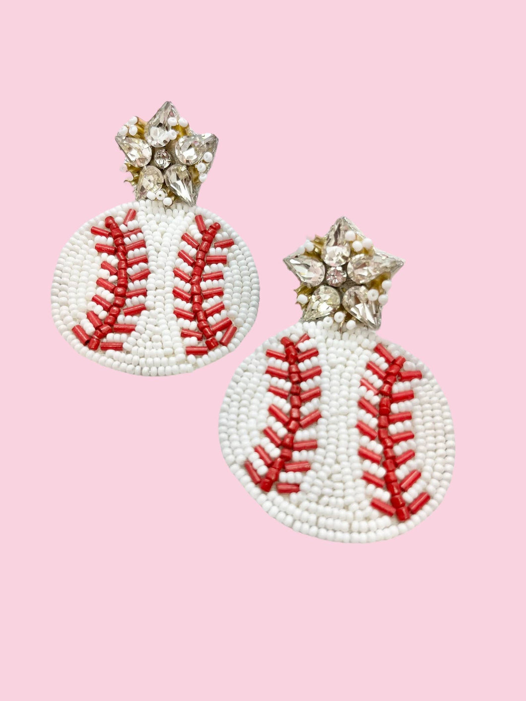 Baseball Beaded Earring