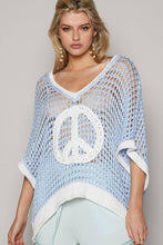 Load image into Gallery viewer, Daydream Blue Peace Oversized Short Sleeve Sweater

