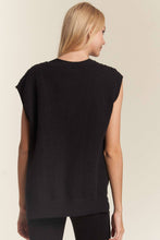 Load image into Gallery viewer, Black V-neck Sleeveless Openside Sweater Vest
