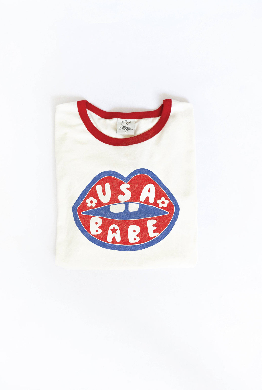 USA BABE Ringer Graphic T-Shirt