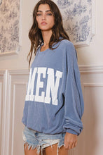 Load image into Gallery viewer, AMEN Graphic Sweatshirt Top Denim Blue
