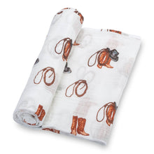 Load image into Gallery viewer, Life Is Better In Boots Western Baby Swaddle Blanket
