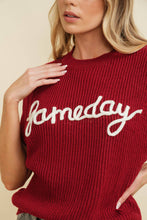 Load image into Gallery viewer, Burgundy Gameday Embroidered Sleeveless Sweater
