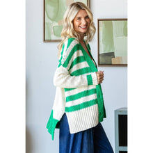 Load image into Gallery viewer, Stripe Mix Oversize Cardigan: Red Combo
