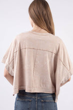 Load image into Gallery viewer, Taupe Oversized Washed Crop Knit Top
