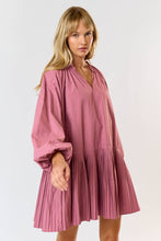 Load image into Gallery viewer, Daydreaming of You Puff Sleeve Mauve Dress
