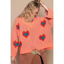 Load image into Gallery viewer, Heart For You Tangerine Solid Sweater
