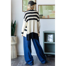 Load image into Gallery viewer, Stripe Mix Oversize Cardigan: Red Combo
