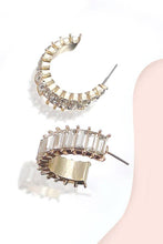 Load image into Gallery viewer, Baguette Rhinestone Hoop Earring
