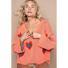 Load image into Gallery viewer, Heart For You Tangerine Solid Sweater
