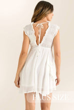 Load image into Gallery viewer, Summertime Dreams Ruffle White Mini Dress
