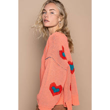 Load image into Gallery viewer, Heart For You Tangerine Solid Sweater
