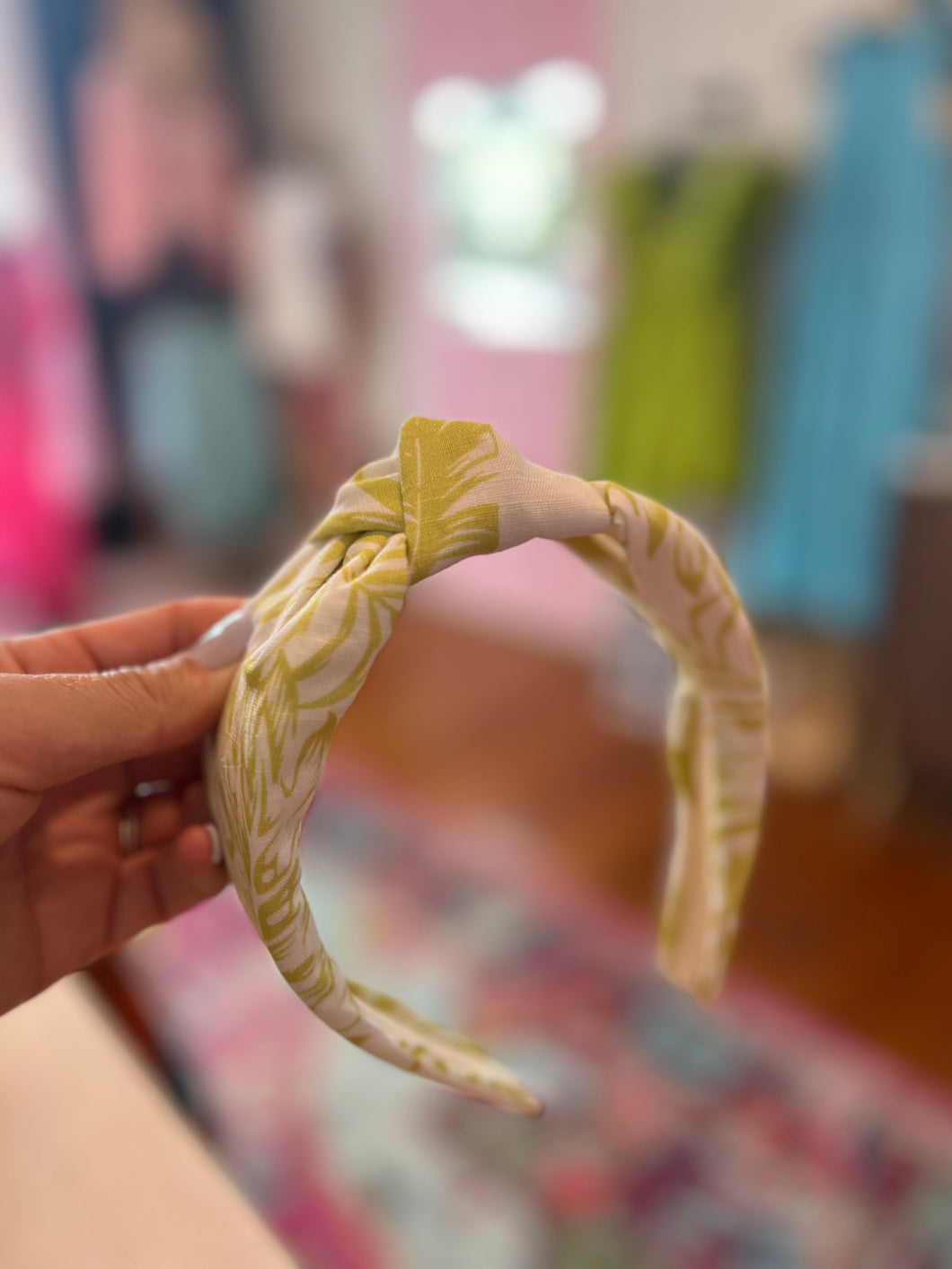 Palm Tree Lime Green Knot Headband