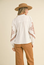 Load image into Gallery viewer, Mocha Bloom Embroidered Top
