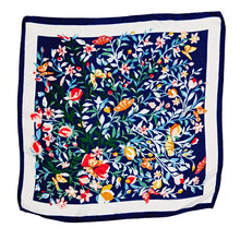 Load image into Gallery viewer, Navy Floral Silk Bandana
