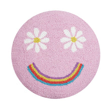 Load image into Gallery viewer, Rainbow Smiley Face  Round Hook Pillow
