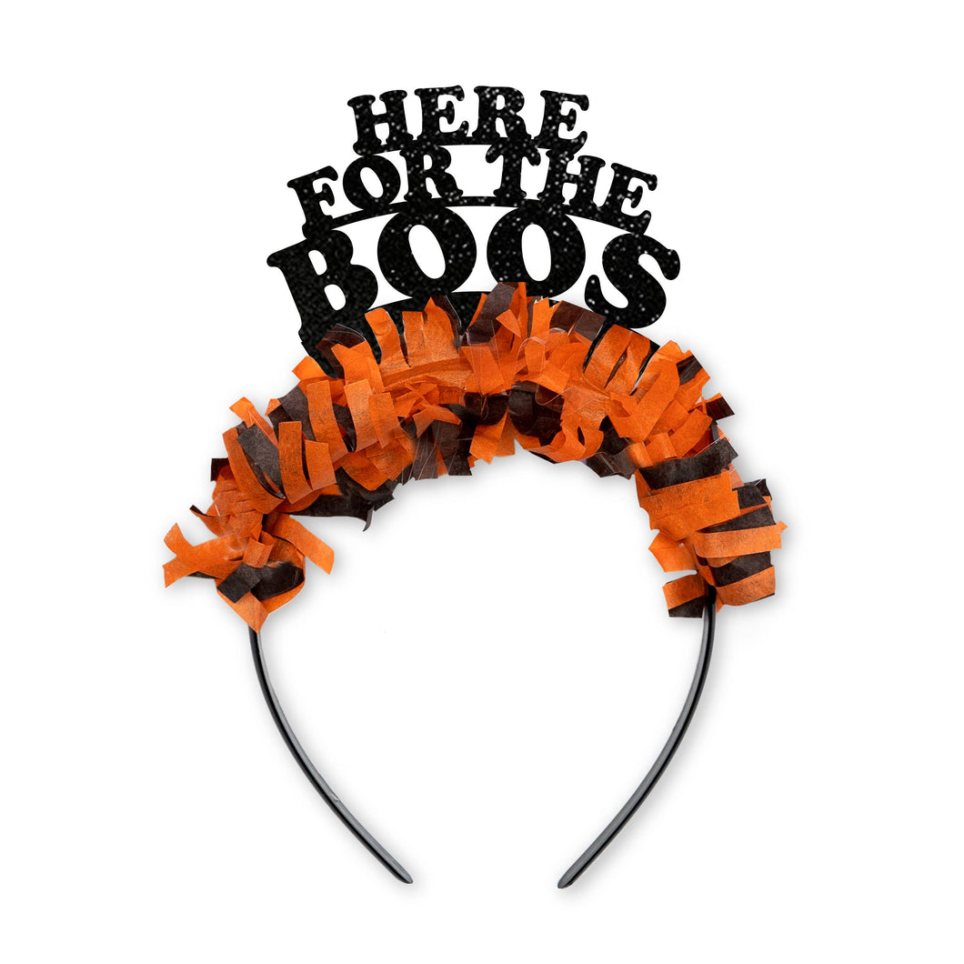 Here for the Boos Halloween Child Adult Party Crown Headband