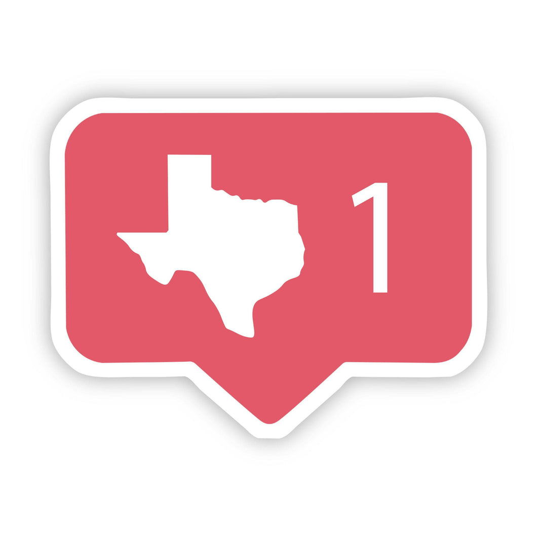 Texas Comment Heart Sticker