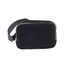 Load image into Gallery viewer, Black Sherpa Fanny Waist Pack Belt Bag
