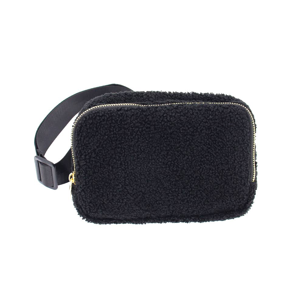 Black Sherpa Fanny Waist Pack Belt Bag