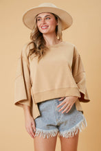 Load image into Gallery viewer, Beige Washed Crop Sweatshirt
