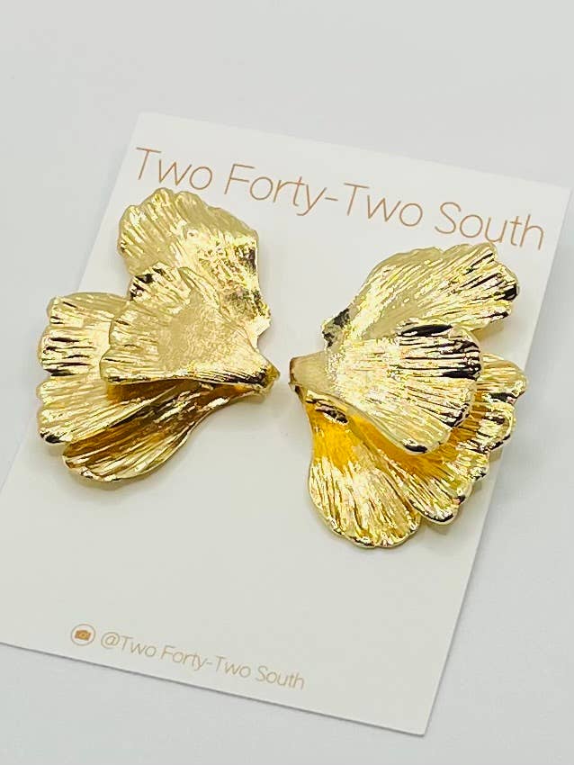 Golden Gold Leaf Earrings