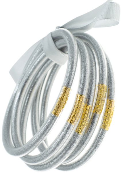 Jelly Bangle Bracelets Silver