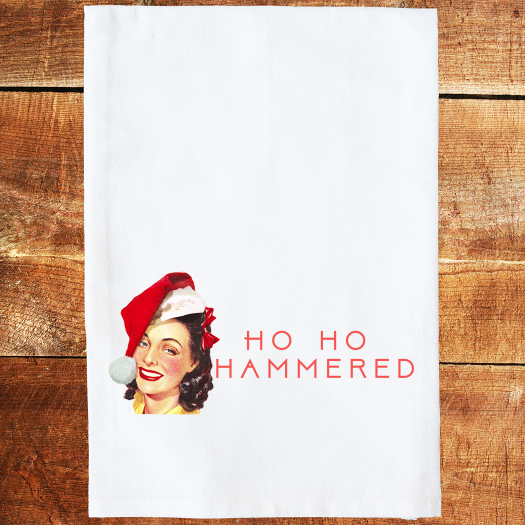 Ho Ho Hammered Tea Towel