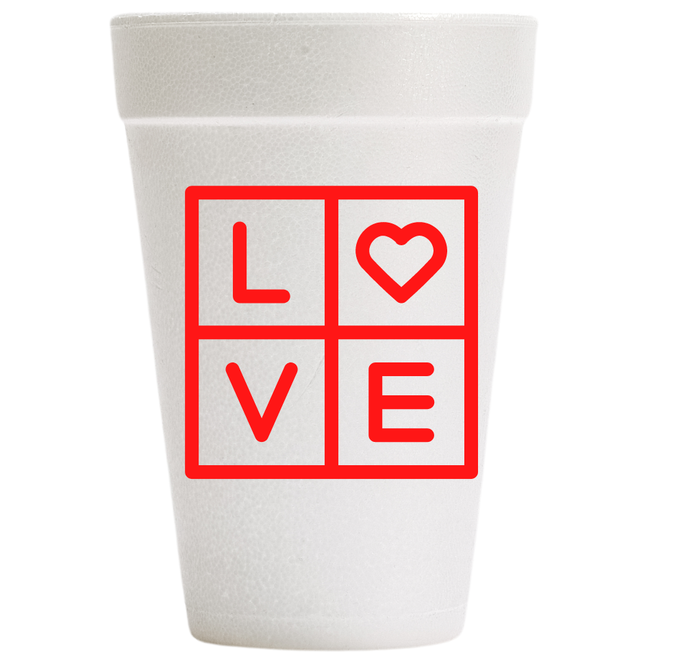 Love Squared 16oz Styrofoam Cups
