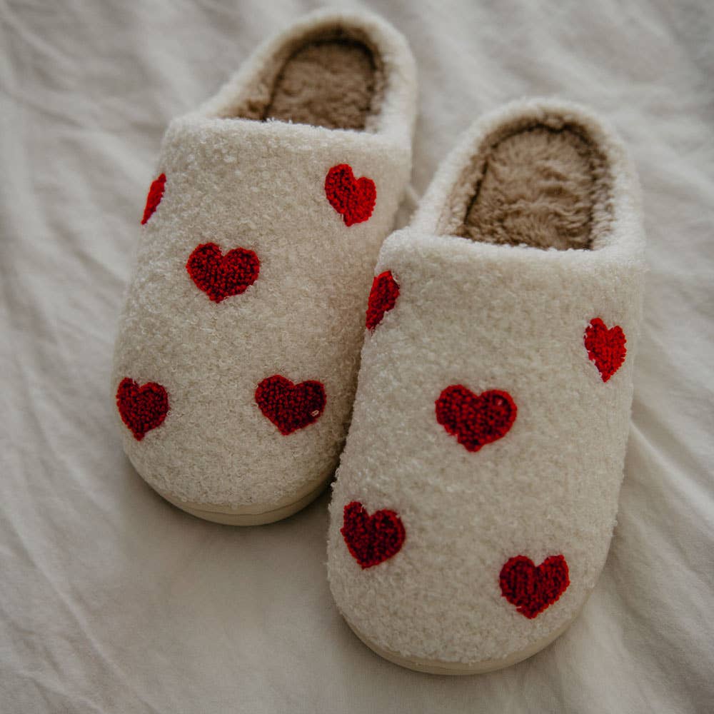 Hearts ALL OVER Patterned Slippers