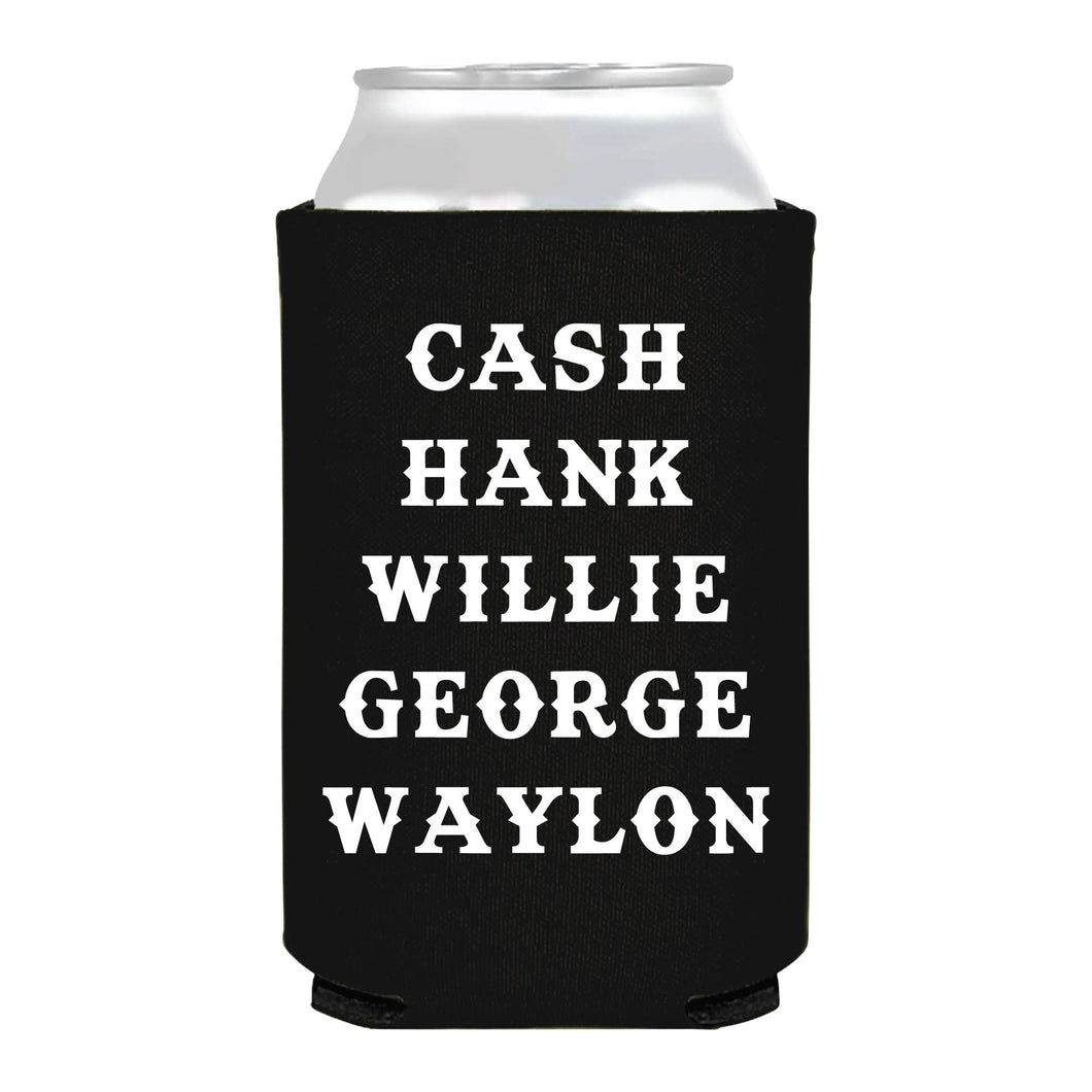 Cash Hank Willy George Waylon Can Cooler
