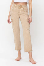 Load image into Gallery viewer, Beige High Rise Relaxed Straight Cargo Pants
